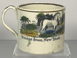 Staffordshire Children’s Mug Present From New York Rare States #BB75