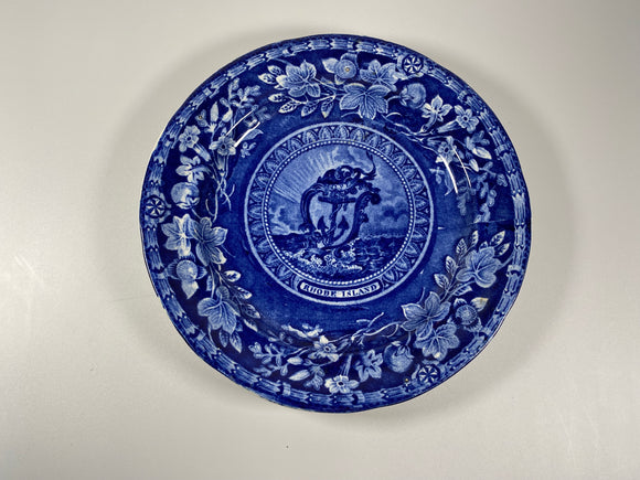 Historical Staffordshire Arms of Rhode Island Plate