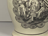 Historical Staffordshire Creamware Liverpool Pitcher Rare Washington Ca 1790