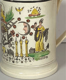 Staffordshire Creamware Liverpool Tankard Masonic