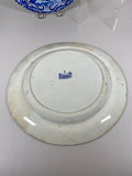 Blue Staffordshire Transfer Dinner Plate Quadruped Lion CB