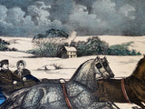 Original Currier & Ives Print The Sleigh Race #90 New Best 50