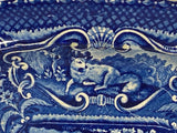 Staffordshire Blue Transfer Quadruped Platter with Horses CB