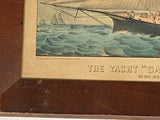 Original Currier & Ives Print " The Yacht Dauntless of NY