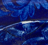 Historical Staffordshire Dark Blue Sugar Bowl In Harp Pattern