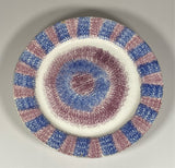Staffordshire Rainbow Spatterware Plate in Blue and Purple