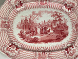 Staffordshire Pink Transferware Platter Bologna Pattern Gondola