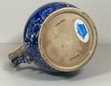 Historical Staffordshire Blue Large Pitcher Erie Canal Little Falls and Rochester RC