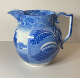 Historical Staffordshire Blue Shipping Series Large Pitcher Ships Shells