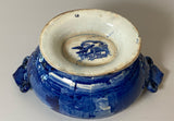 Historical Staffordshire Blue Passaic Falls State of New Jersey Gravy Tureen