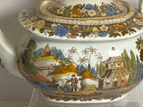 Staffordshire Salopian Pearlware Teapot With Oriental Pagoda Scene