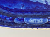 Historical Staffordshire Blue Platter Niagara From The American Side