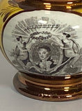 LB3 Historical Staffordshire Lafayette Surrender Of Cornwallis  Luster Creamer