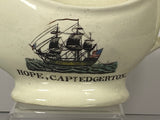 Staffordshire Creamware Creamer Liverpool U.S. Ship Capt. Edgerton LB2