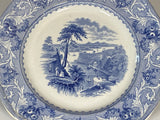 Staffordshire Blue Transfer Plate Lake Pattern Canadian View