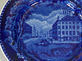 Historical Staffordshire Mitchell And Freeman Boston Dark Blue Plate