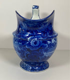 Historical Staffordshire Blue Wash Pitcher Views of The Erie Erie Canal RC