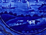 Historical Staffordshire Dark Blue Plate City Of Albany By Wood LNRP5