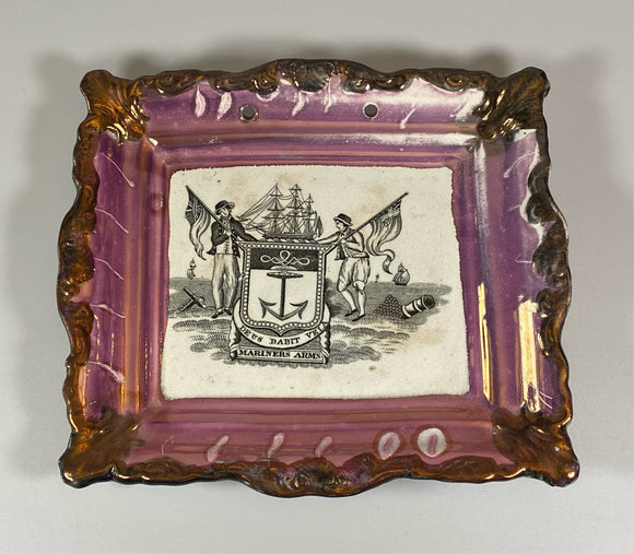Staffordshire Sunderland Lusterware Wall Plaque Mariners Arms