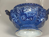 Staffordshire Blue Transfer Gravy Tureen Quadruped With Dog CB