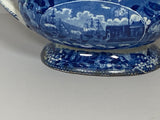 Historical Blue Staffordshire Landing Of Lafayette Sauce Boat Creamer