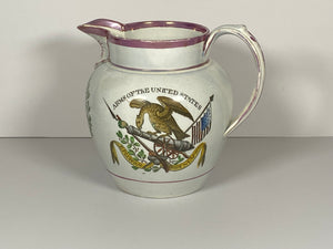Historical Staffordshire Pearlware Arms  The United States Pitcher LA4