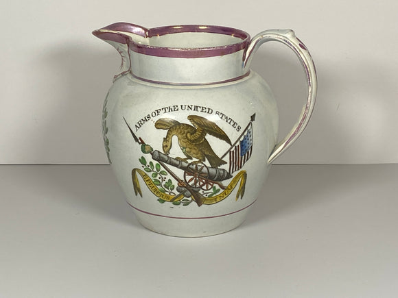 Historical Staffordshire Pearlware Arms  The United States Pitcher LA4