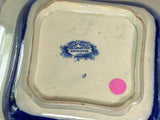 Historical Staffordshire Blue Vegetable Dish Charleston Exchange Battery Castle Gardens