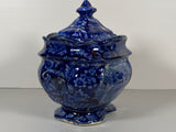 Historical Staffordshire Blue Macdonough’s Victory Sugar Bowl CB