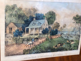 Original Set of Currier & Ives 4 Season Small Folio Prints Homestead