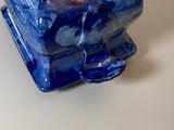 Historical Staffordshire Blue Sugar Bowl Boston Harbor CB