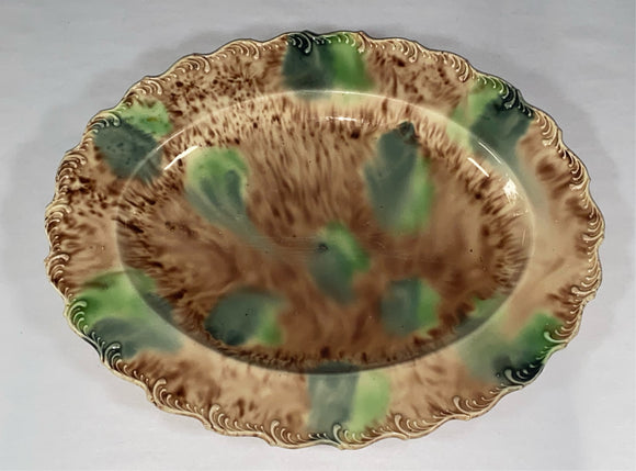 Staffordshire Creamware Whieldon Platter Molded Border