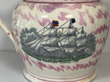 Staffordshire Sunderland Luster Pitcher Gauntley Clipper Ship Poem and Bridge