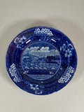 Historical Staffordshire Blue Set of 6 Landing Of Lafayette At Castle Gardens 7 3/4” Plates