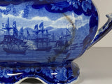 Historical Staffordshire Blue Macdonough’s Victory Hot Water Teapot CB