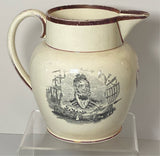 Staffordshire Creamware Liverpool War Of 1812 Pitcher Bainbridge And Gen. Brown