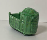 Staffordshire Green Glaze Christening Tudor Style Cradle Ca. 1810