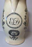 Staffordshire Creamware Liverpool Pitcher Arms Deering Carver Eagle