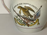 Historical Staffordshire Pearlware Arms  The United States Pitcher LA4