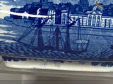 Historical Staffordshire Blue Teapot American Flag Steamship