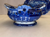 Historical Staffordshire Landing Of Lafayette Pierced Basket And Tray 1825
