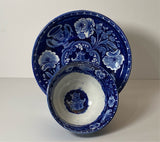 Historical Staffordshire Blue Cup and Saucer Eagle on Urn Cup and Saucer CAB