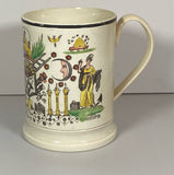 Staffordshire Creamware Liverpool Tankard Masonic