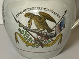 Historical Staffordshire Pearlware Arms  The United States Pitcher LA4