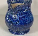 Historical Staffordshire Blue Large Pitcher Erie Canal Little Falls and Rochester RC