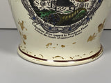 Staffordshire Creamware Liverpool Pitcher Polychrome U.S. Ship Proscribed Patriots