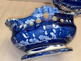 Historical Staffordshire Landing Of Lafayette Pierced Basket And Tray 1825