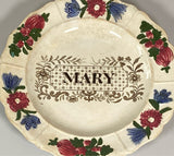 Staffordshire Pearlware Children’s Plate Mary