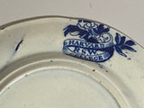 Historical Staffordshire Blue Plate Harvard College End View Scarce