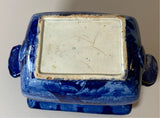 Historical Staffordshire Blue Sugar Bowl Boston Harbor CB